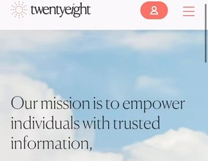 Twentyeight Health website screen shown in the video